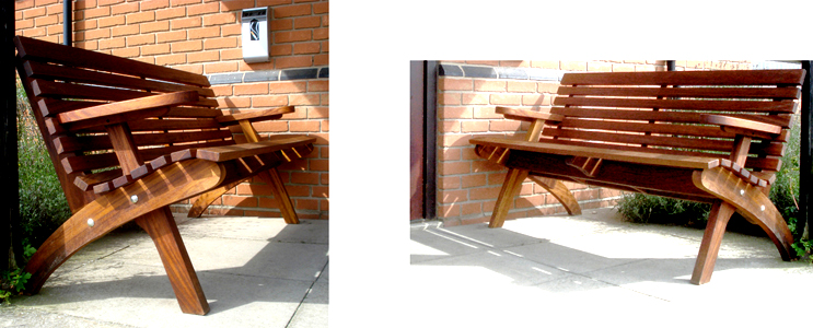 Iroko garden seat