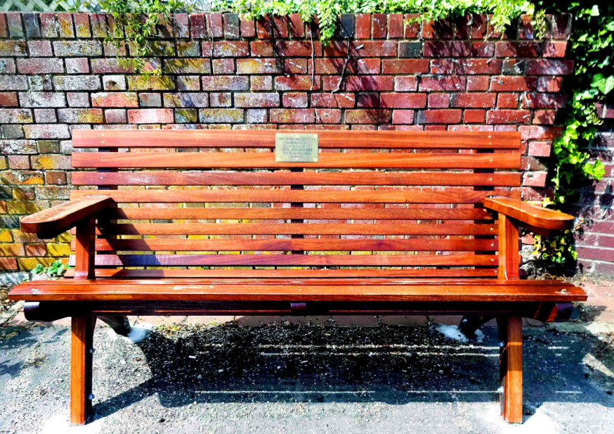 Iroko bench seat