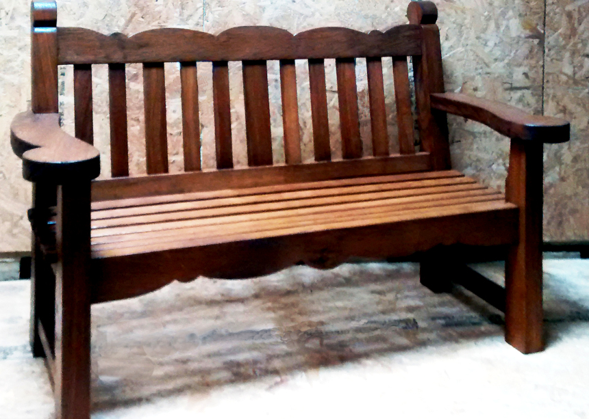 Oak garden bench