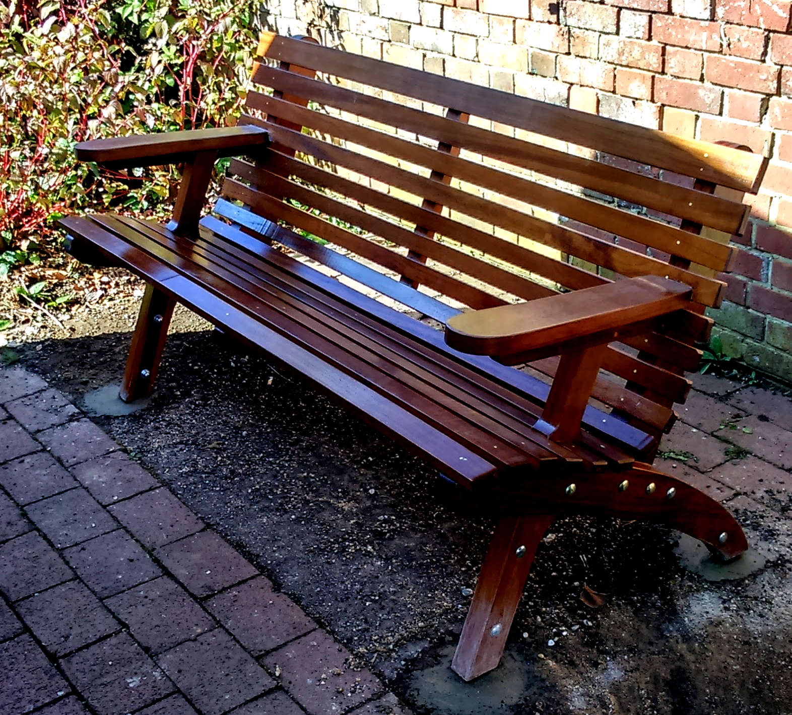 Iroko garden seat