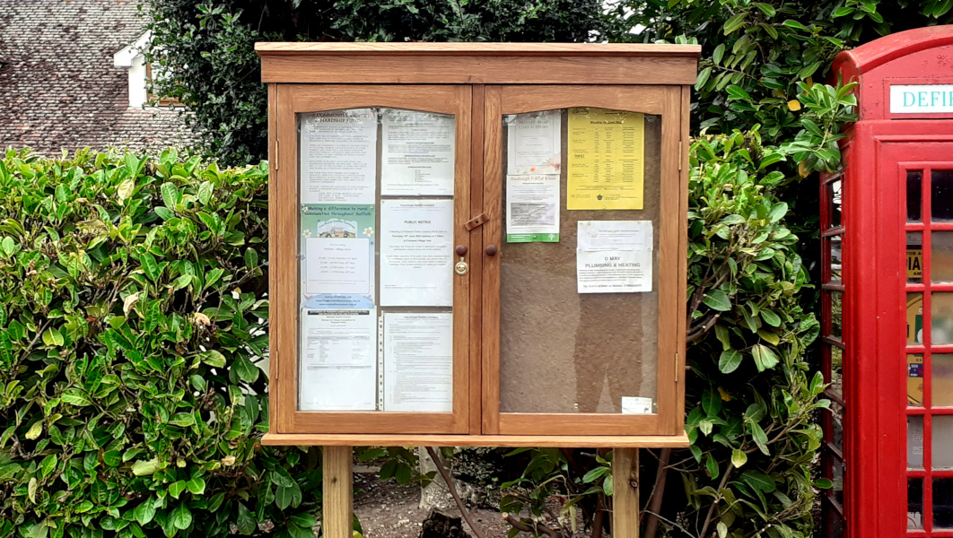 Oak notice board