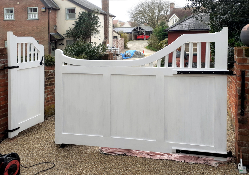 Painted driveway gates