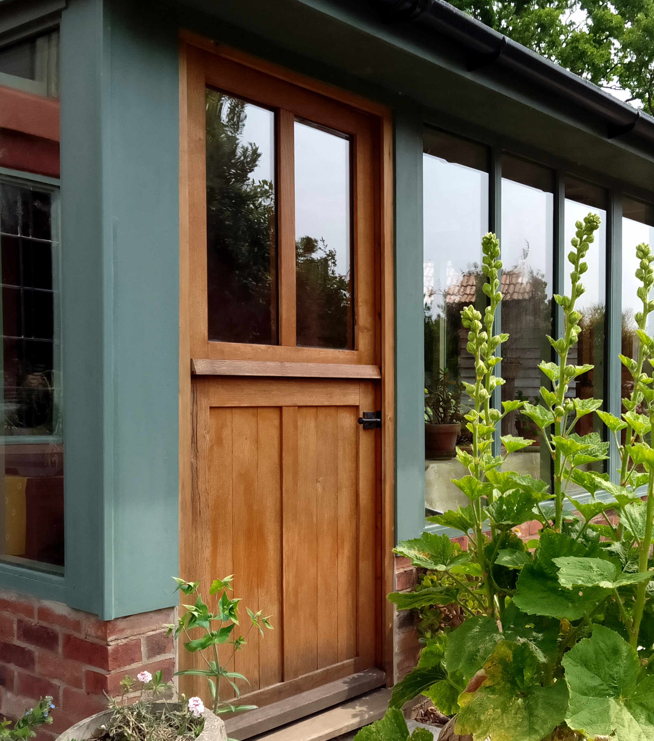 Double-glazed oak stable door