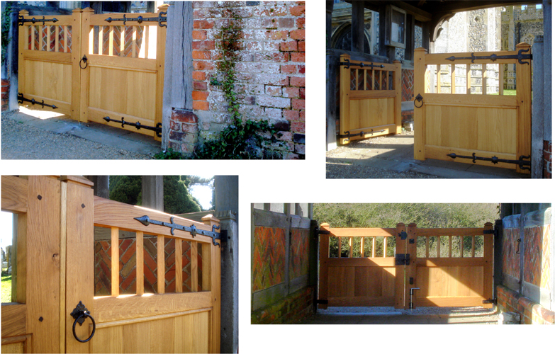 A pair of oak gates installed in a lychgate