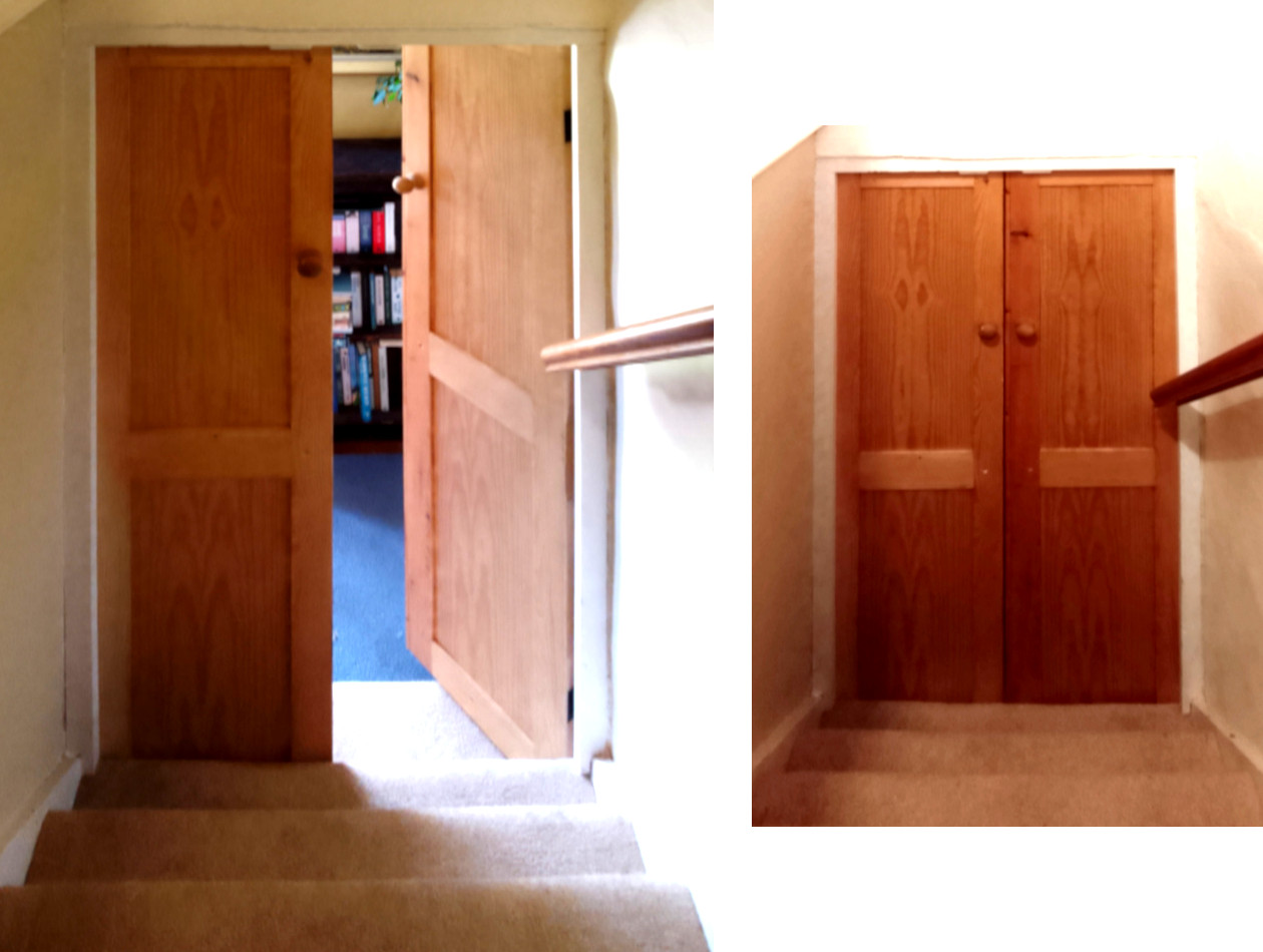 Pine staircase doors