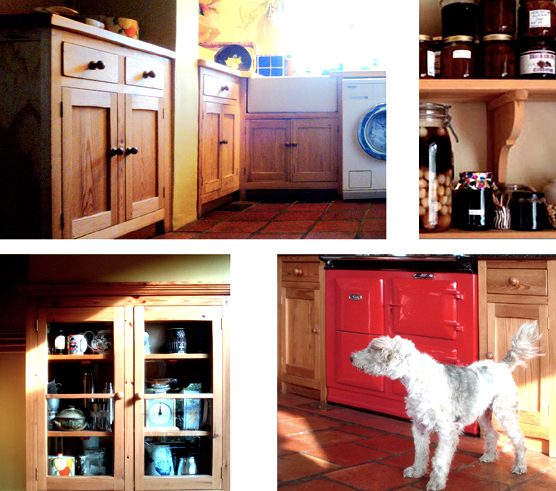 Small cottage kitchen made from pine